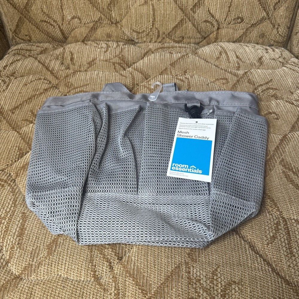 Mesh Shower Bathtub Caddy‎ Gray Dorm School Room Essentials Handles Organize